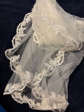 Ivory Lace-Edged Bridal Veil
